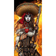 Lade das Bild in den Galerie-Viewer, Piratenportrait - voller runder Diamant - 45x85cm
