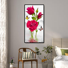 Lade das Bild in den Galerie-Viewer, Rose Schmetterlinge - voller runder Diamant - 45x85cm