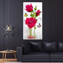Lade das Bild in den Galerie-Viewer, Rose Schmetterlinge - voller runder Diamant - 45x85cm