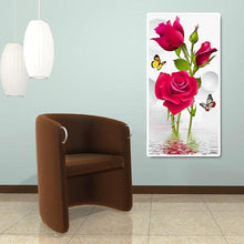 Lade das Bild in den Galerie-Viewer, Rose Schmetterlinge - voller runder Diamant - 45x85cm