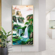 Lade das Bild in den Galerie-Viewer, Landschaft - voller runder Diamant - 45x85cm