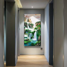 Lade das Bild in den Galerie-Viewer, Landschaft - voller runder Diamant - 45x85cm