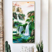 Lade das Bild in den Galerie-Viewer, Landschaft - voller runder Diamant - 45x85cm