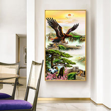 Lade das Bild in den Galerie-Viewer, Hochseeadler - voller runder Diamant - 45x85cm