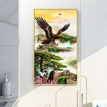 Lade das Bild in den Galerie-Viewer, Hochseeadler - voller runder Diamant - 45x85cm