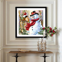 Lade das Bild in den Galerie-Viewer, Weihnachten Schneemann - voller runder Diamant - 30x30cm