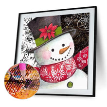 Lade das Bild in den Galerie-Viewer, Weihnachten Schneemann - voller runder Diamant - 30x30cm
