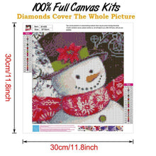 Lade das Bild in den Galerie-Viewer, Weihnachten Schneemann - voller runder Diamant - 30x30cm