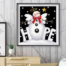 Lade das Bild in den Galerie-Viewer, Weihnachten Schneemann - voller runder Diamant - 30x30cm