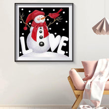 Lade das Bild in den Galerie-Viewer, Weihnachten Schneemann - voller runder Diamant - 30x30cm