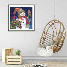Lade das Bild in den Galerie-Viewer, Weihnachten Schneemann - voller runder Diamant - 30x30cm