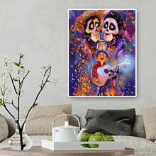 Lade das Bild in den Galerie-Viewer, Junge und zwei Skelette - voller runder Diamant - 40x50cm