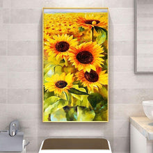 Lade das Bild in den Galerie-Viewer, Sonnenblumen - voller runder Diamant - 45x85cm