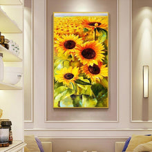 Lade das Bild in den Galerie-Viewer, Sonnenblumen - voller runder Diamant - 45x85cm
