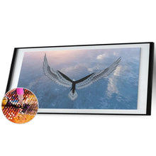 Lade das Bild in den Galerie-Viewer, Adler - voller runder Diamant - 80x30cm