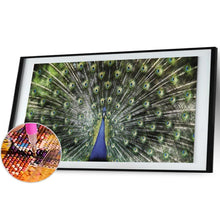 Lade das Bild in den Galerie-Viewer, Pfau - voller runder Diamant - 100x50cm