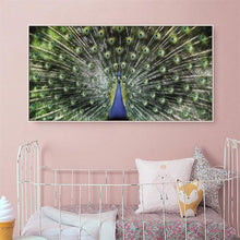 Lade das Bild in den Galerie-Viewer, Pfau - voller runder Diamant - 100x50cm