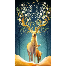 Lade das Bild in den Galerie-Viewer, Hirsch - voller runder Diamant - 85x45cm
