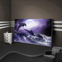 Lade das Bild in den Galerie-Viewer, Delphin - voller runder Diamant - 100x50cm