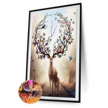 Lade das Bild in den Galerie-Viewer, Hirsch - voller runder Diamant - 45x85cm