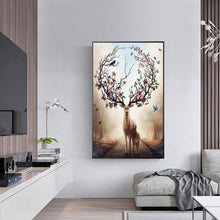 Lade das Bild in den Galerie-Viewer, Hirsch - voller runder Diamant - 45x85cm