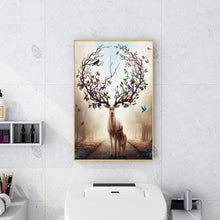 Lade das Bild in den Galerie-Viewer, Hirsch - voller runder Diamant - 45x85cm