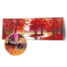 Lade das Bild in den Galerie-Viewer, Roter Baum - voller runder Diamant - 80x30cm
