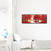 Lade das Bild in den Galerie-Viewer, Roter Baum - voller runder Diamant - 80x30cm