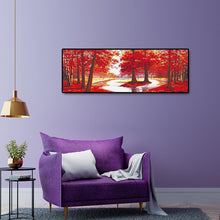 Lade das Bild in den Galerie-Viewer, Roter Baum - voller runder Diamant - 80x30cm