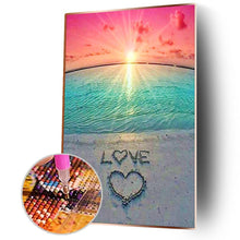 Lade das Bild in den Galerie-Viewer, Liebe am Meer - voller runder Diamant - 40x60cm