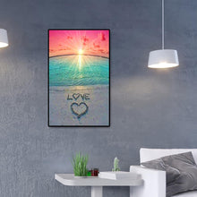Lade das Bild in den Galerie-Viewer, Liebe am Meer - voller runder Diamant - 40x60cm
