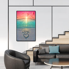 Lade das Bild in den Galerie-Viewer, Liebe am Meer - voller runder Diamant - 40x60cm