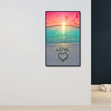 Lade das Bild in den Galerie-Viewer, Liebe am Meer - voller runder Diamant - 40x60cm