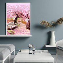 Lade das Bild in den Galerie-Viewer, Kirschblüte Stuhl - voller quadratischer Diamant - 40x50cm