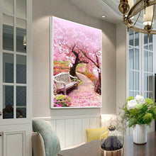 Lade das Bild in den Galerie-Viewer, Kirschblüte Stuhl - voller quadratischer Diamant - 40x50cm
