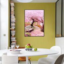 Lade das Bild in den Galerie-Viewer, Kirschblüte Stuhl - voller quadratischer Diamant - 40x50cm