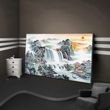 Lade das Bild in den Galerie-Viewer, Sonnenaufgangsansicht - voller runder Diamant - 100x50cm