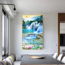 Lade das Bild in den Galerie-Viewer, Wasserfall - voller runder Diamant - 45x85cm