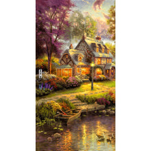 Lade das Bild in den Galerie-Viewer, Waldlandschaft - voller runder Diamant - 45x85cm