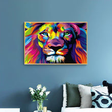 Lade das Bild in den Galerie-Viewer, Bunte Löwe - voller quadratischer Diamant - 50x40cm