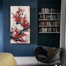 Lade das Bild in den Galerie-Viewer, Vogel auf Zweig - voller runder Diamant - 40x90cm