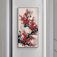 Lade das Bild in den Galerie-Viewer, Vogel auf Zweig - voller runder Diamant - 40x90cm