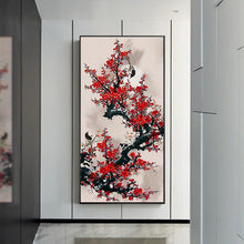 Lade das Bild in den Galerie-Viewer, Vogel auf Zweig - voller runder Diamant - 40x90cm
