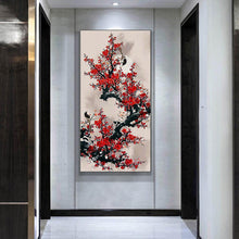 Lade das Bild in den Galerie-Viewer, Vogel auf Zweig - voller runder Diamant - 40x90cm