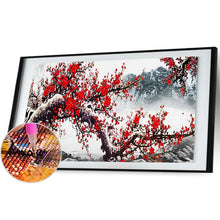 Lade das Bild in den Galerie-Viewer, Pflaumenblüte - voller runder Diamant - 100x50cm