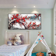Lade das Bild in den Galerie-Viewer, Pflaumenblüte - voller runder Diamant - 100x50cm