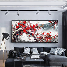 Lade das Bild in den Galerie-Viewer, Pflaumenblüte - voller runder Diamant - 100x50cm
