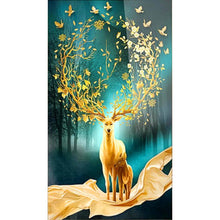 Lade das Bild in den Galerie-Viewer, Lucky Hirsch - voller runder Diamant - 45x85cm