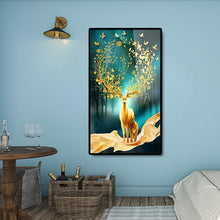 Lade das Bild in den Galerie-Viewer, Lucky Hirsch - voller runder Diamant - 45x85cm
