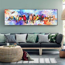 Lade das Bild in den Galerie-Viewer, Vögel - voller runder Diamant - 80x30cm